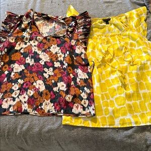 Banana Republic Sunlit Yellow and White Top